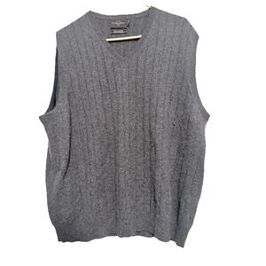 Black Brown 1826 100% 2ply Cashmere Vest Mens XXL Gray Sweater Vest SUPER SOFT